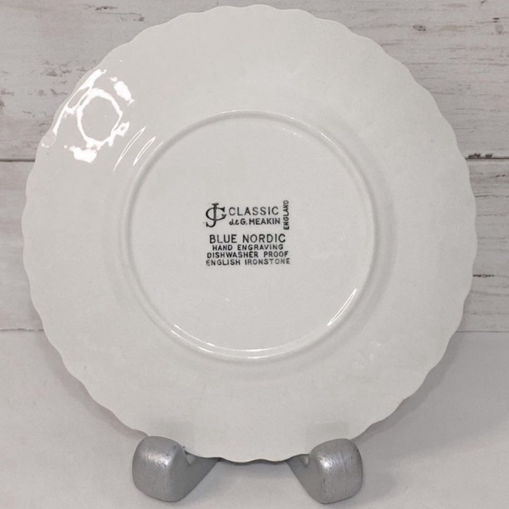 Vintage English Ironstone Blue Nordic Handmade Plate PRICE FIRM - Picture 3 of 3